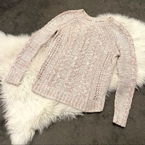Blush cable-knit sweater